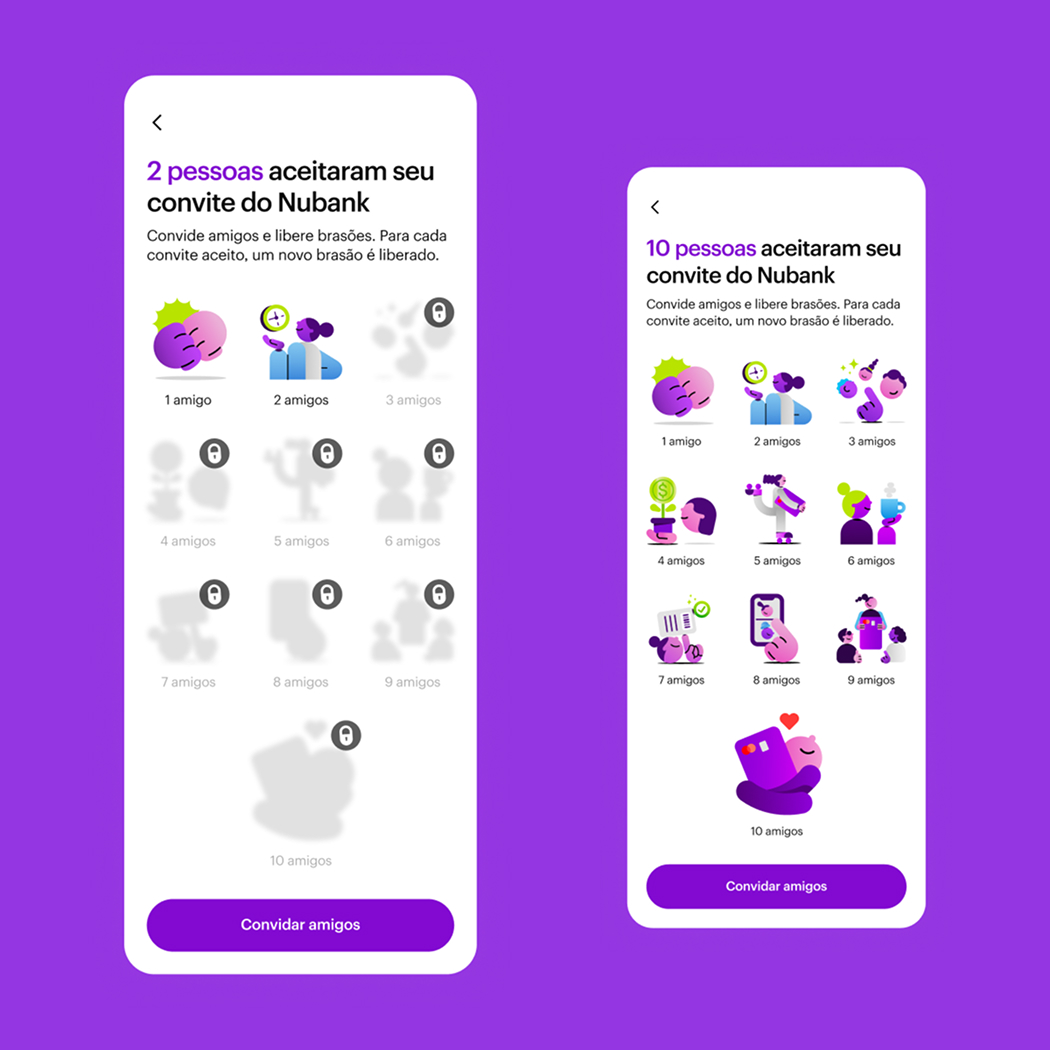 The final design of the MGM Badges Dashboard, showing the gamified interface and referral rewards.