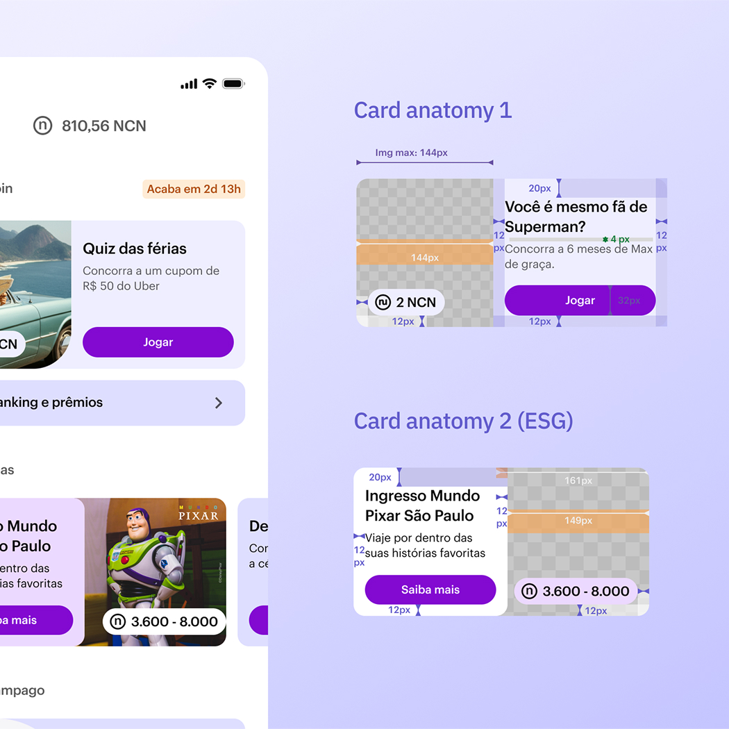 NuCoin's Redeem Hub card anatomy