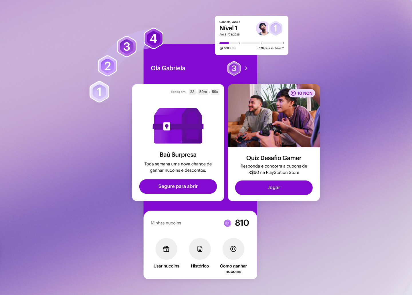 NuCoin dashboard interface and visual elements